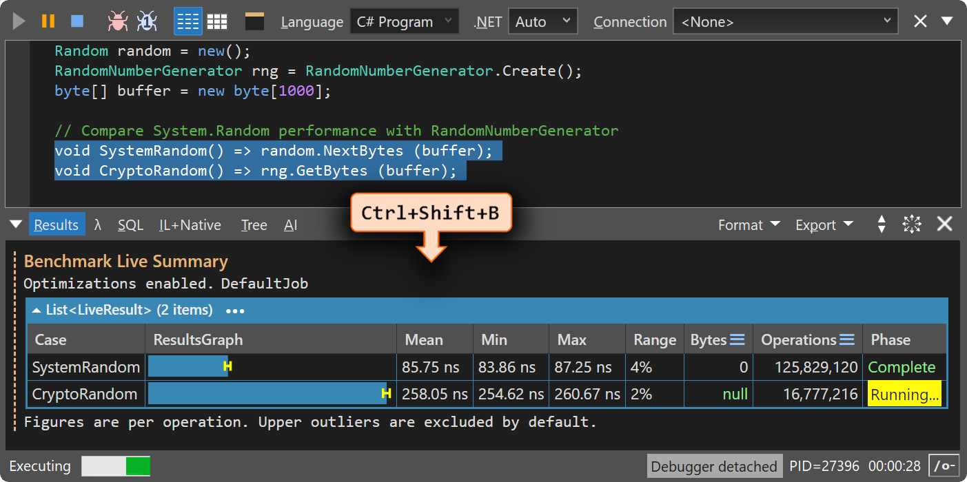 LINQPad Benchmark.NET integration