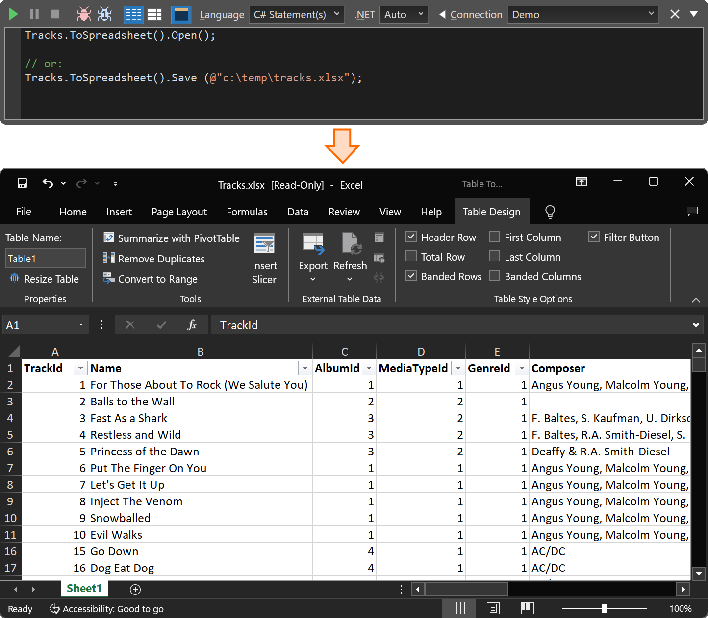 Excel Export